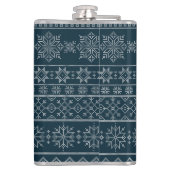 クリスマスの醜いセーター北欧ニットウェアデザイン フラスク (裏面)