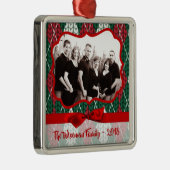 クリスマスの醜いセーター緑の糸の写真オーナメント メタルオーナメント (右)