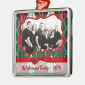 クリスマスの醜いセーター緑の糸の写真オーナメント メタルオーナメント (左)