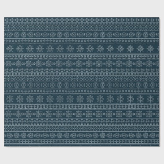 クリスマスの醜いセーター編み物の青いスノーフレーク ラッピングペーパー (フラット)