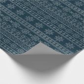 クリスマスの醜いセーター編み物の青いスノーフレーク ラッピングペーパー (角)