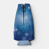 クリスマスの醜いセーター赤い青い雪片の名前 ボトルクーラー (裏面)