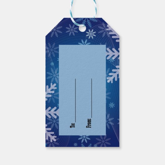 クリスマスの醜いセーター赤い青い雪片 ギフトタグ (裏面)