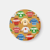 クリスマスの醜いセーター金ゴールド マグネット (正面)