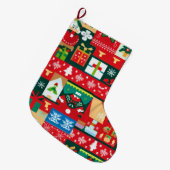 クリスマスの醜いセーター1 ラージクリスマスストッキング (正面 (吊り時))