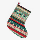クリスマスの醜いセーター3 ラージクリスマスストッキング (正面 (吊り時))
