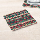 クリスマスの醜いセーター4 スクエアペーパーコースター (アングル)