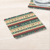 クリスマスの醜いセーター5 スクエアペーパーコースター (アングル)