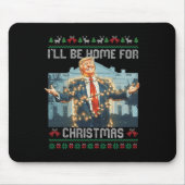 クリスマスの醜いセーターSanta Truの家に帰る マウスパッド (正面)
