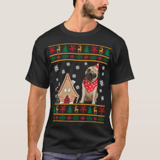 クリスマスの醜い 可愛いパグ 犬好き Tシャツ
