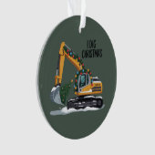 クリスマスの重機サンタの子供たちおもしろTシャツ オーナメント (正面)