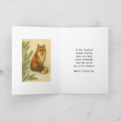 クリスマスの野生のレッドフォックス ホリデー シーズンカード (内部)