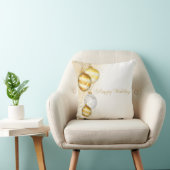 クリスマスの金ゴールドの白い球のオーナメント クッション (椅子)