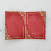 クリスマスの金ゴールドの鳩及びヒイラギ シーズンカード (内部)