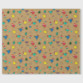 クリスマスの金ゴールド包装紙 ラッピングペーパー (フラット)