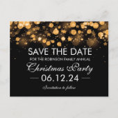 クリスマスの金ゴールド星をきらめく保存 案内ポストカード (正面)