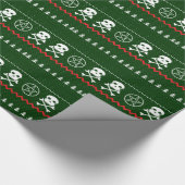 クリスマスの金属のスカルの包装紙 ラッピングペーパー (コーナー)