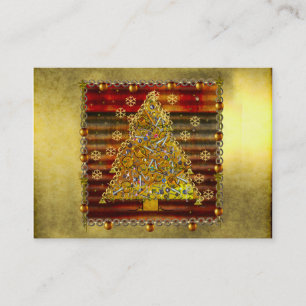 クリスマスの金属の木 名刺