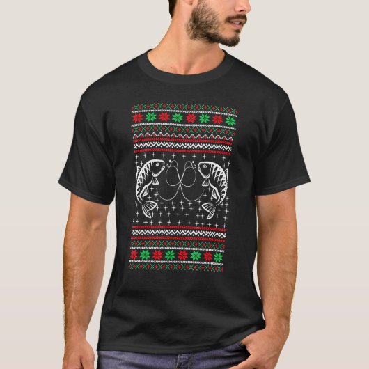 クリスマスの釣りに行こう 2021 釣り人 クリスマス Tシャツ (正面)