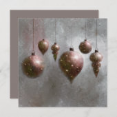 クリスマスの銅と銀の宝玉 フラット カード (正面/裏面)