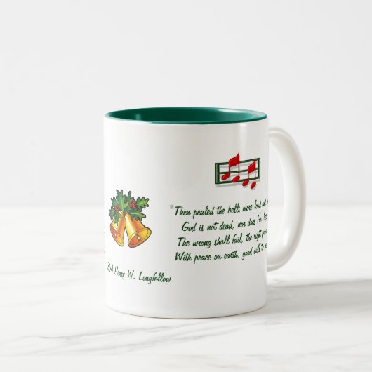 「クリスマスの鐘が聞こえた」賛美歌 ツートーンマグカップ (正面右)