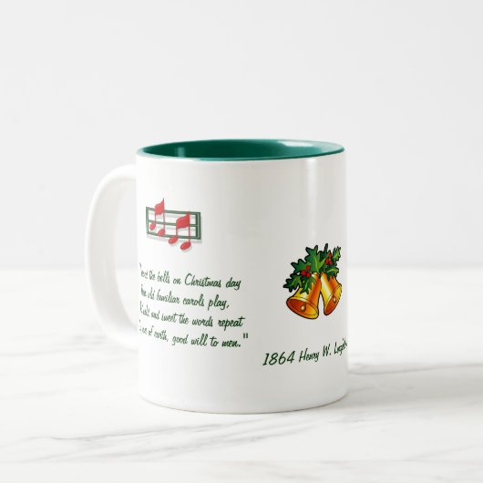 「クリスマスの鐘が聞こえた」賛美歌 ツートーンマグカップ (正面左)