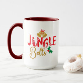 クリスマスの鐘とヒイラギのクリスマスの喜び マグカップ
