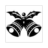 クリスマスの鐘とホリーリーフのゴムスタンプ ラバースタンプ (インプリント)