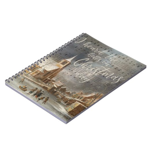 クリスマスの鐘を聞いたヴィンテージ教会 ノートブック (左側)