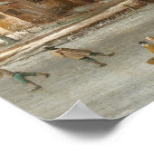 クリスマスの鐘を聞いたヴィンテージ教会 ポスター (角)