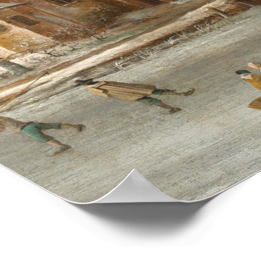 クリスマスの鐘を聞いたヴィンテージ教会 ポスター (角)