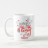 クリスマスの鐘を鳴らし続ける コーヒーマグカップ (左)