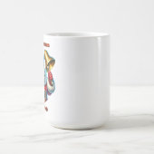 クリスマスの鐘を鳴らす陽気なサンタクロース コーヒーマグカップ (中央)