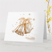 クリスマスの鐘-メリークリスマス-ハッピーニューイヤー カード (黄色い花)