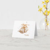 クリスマスの鐘-メリークリスマス-ハッピーニューイヤー カード (黄色い花)