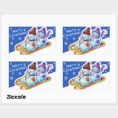 クリスマスの長方形のステッカーの雪だるまの雪のスポーツ 長方形シール (シート)