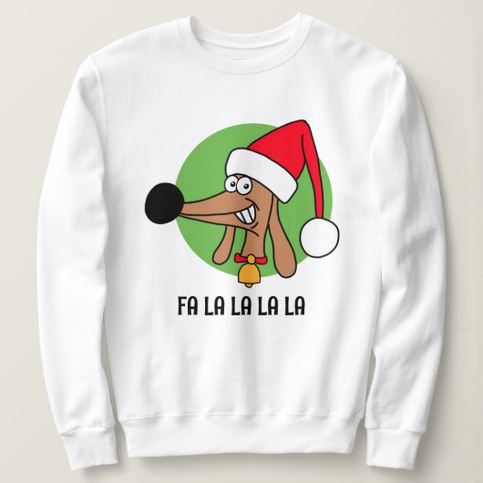 クリスマスの長身ダックスフント スウェットシャツ (デザイン正面)