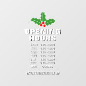 クリスマスの開店時間店の看板窓がしがみつく ウィンドウサイン (シート)