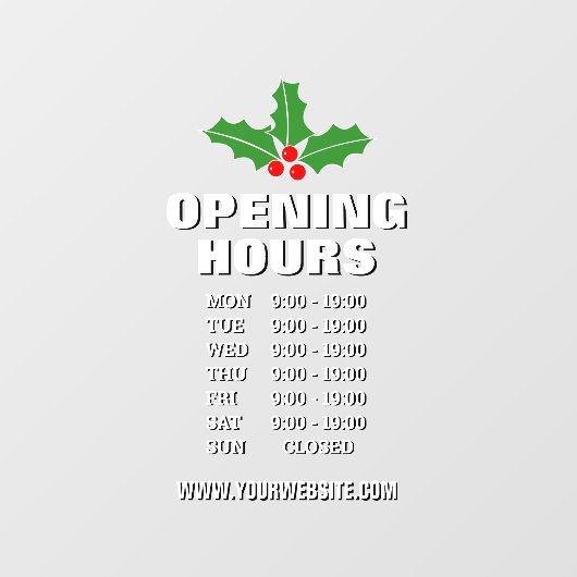 クリスマスの開店時間店の看板窓がしがみつく ウィンドウサイン (シート)