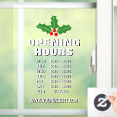 クリスマスの開店時間店の看板窓がしがみつく ウィンドウサイン (ホーム)