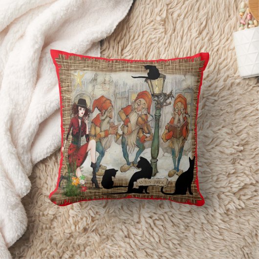 クリスマスの間に古いアムステルダムのミュージシャン クッション (ブランケット)