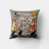 クリスマスの間に古いアムステルダムのミュージシャン クッション (裏面)