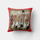 クリスマスの間に古いアムステルダムのミュージシャン クッション (裏面)