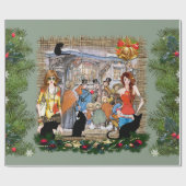 クリスマスの間に古いアムステルダムのミュージシャン ラッピングペーパー (フラット)