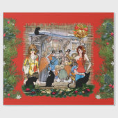 クリスマスの間に古いアムステルダムのミュージシャン ラッピングペーパー (フラット)