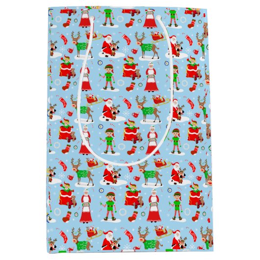 クリスマスの間の北極の日 ミディアムペーパーバッグ (正面)