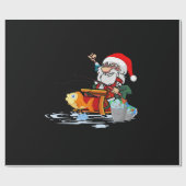 クリスマスの間サンタクロース魚釣り ラッピングペーパー (フラット)