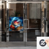 クリスマスの降臨窓の貼り付け ウィンドウサイン (オフィスドア)