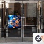 クリスマスの降臨窓の貼り付け ウィンドウサイン (オフィスドア)