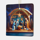 クリスマスの降誕の場面 セラミックオーナメント (左)